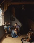 Gerrit Dou, An Interior with a Woman eating Porridge (mk33)